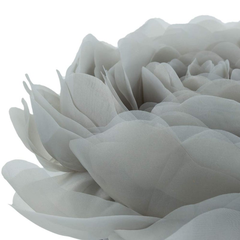JWH Stereo Flower Throw Pillow Covers Aesthetic Decorative Floral Accent Pillow Cases Round Cushion Handmade Pillowcase for Bedroom Bed Couch Living Room 12 Inch Light Grey - Image 5